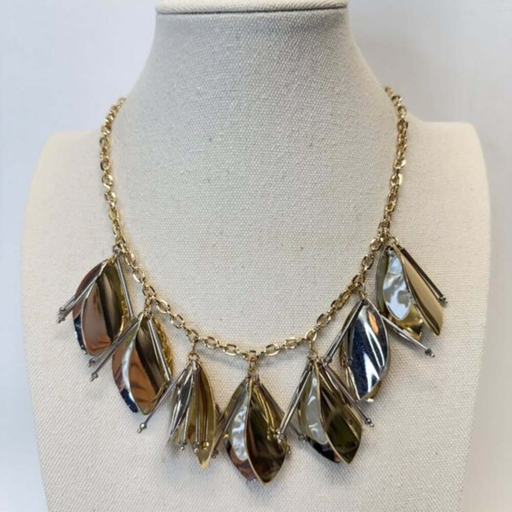 Natasha‎ Chunky Statement Collar Necklace Gold-Tone Chain Adjustable Marked